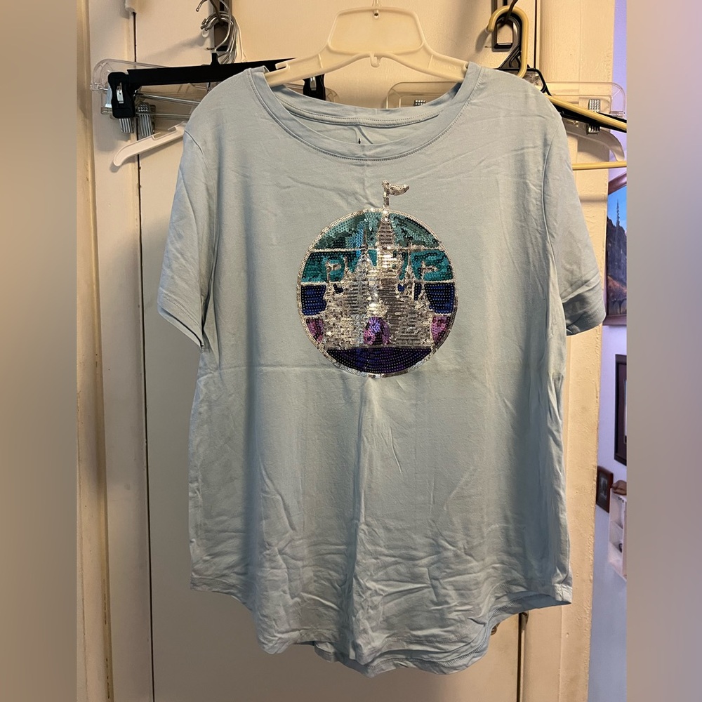 L or XL women’s Disney Parks castle T-shirt